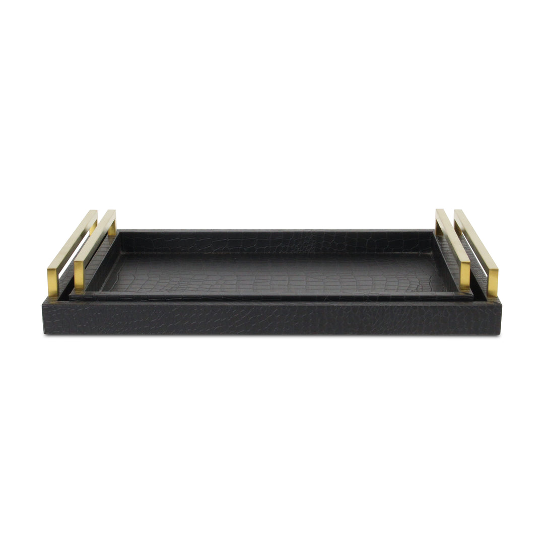 5822-2BKC - Lusan Black Croco Trays