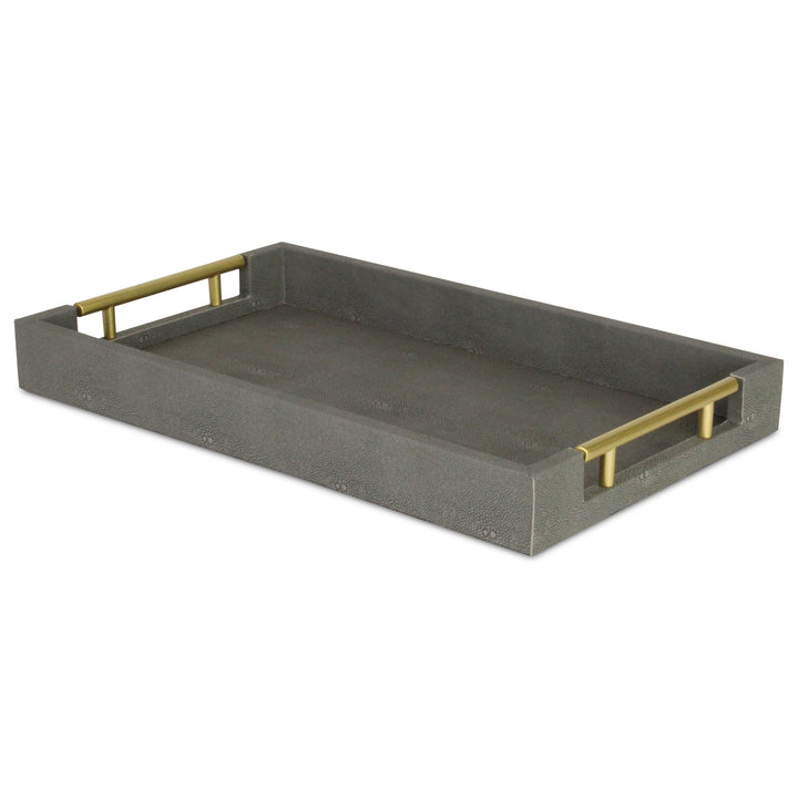 5823GR - Lusan Shagreen Tray - Gray