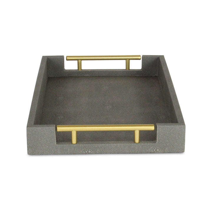 5823GR - Lusan Shagreen Tray - Gray