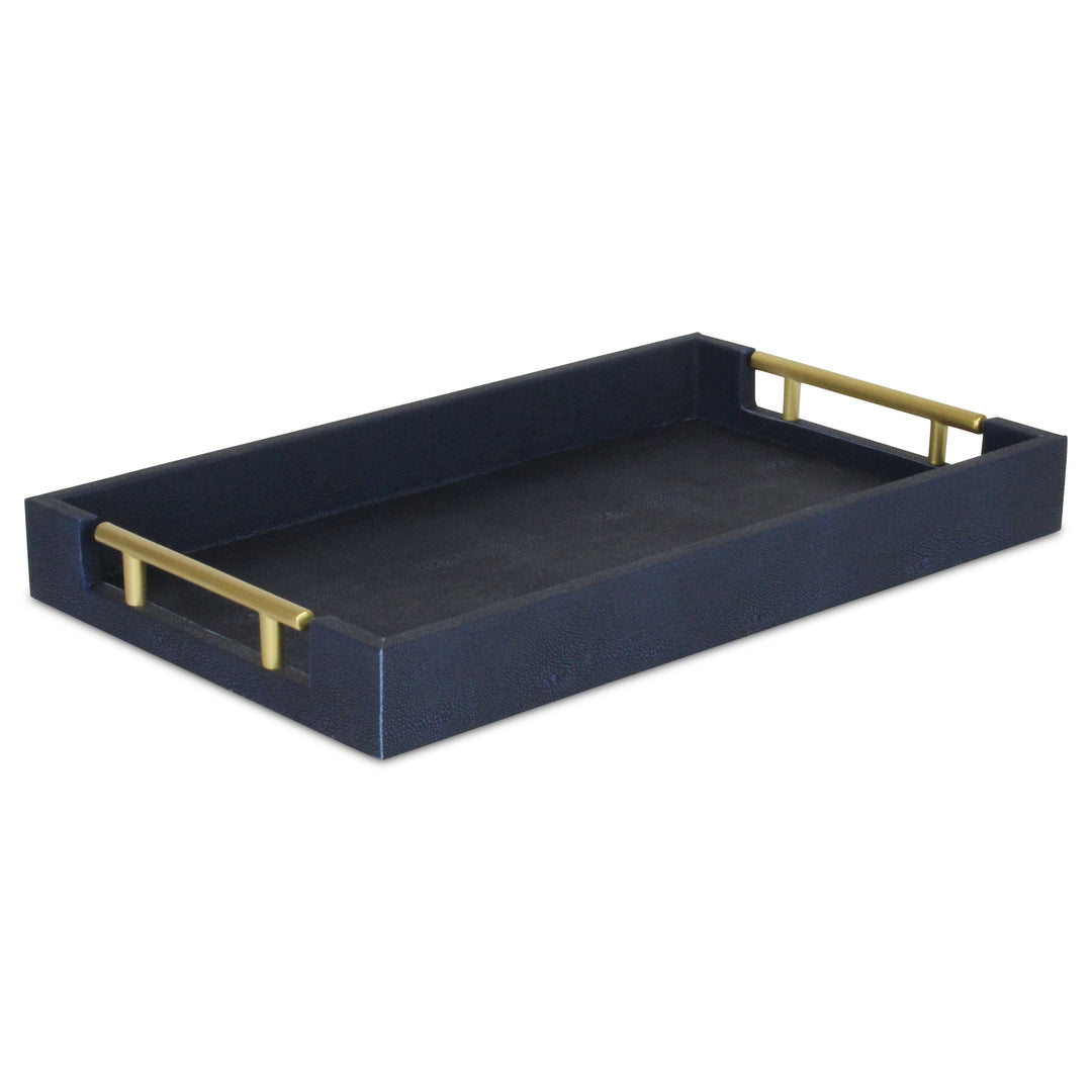 5823NB - Lusan Shagreen Tray - Navy Blue