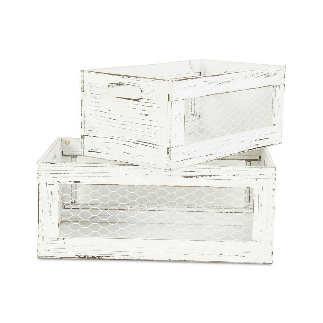 FP-3889-2W - Lyron Wood & Wire Crates