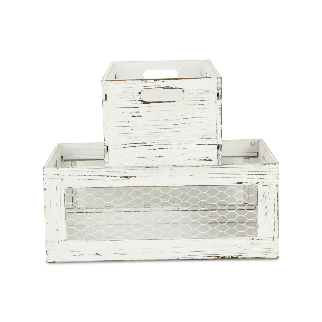 FP-3889-2W - Lyron Wood & Wire Crates