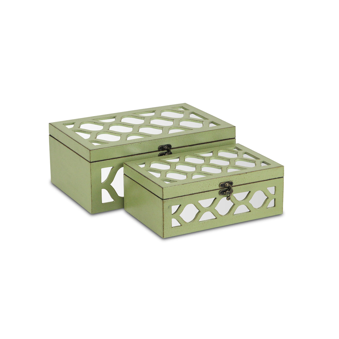 FP-4060-2G - Serapha Green Mirror Boxes