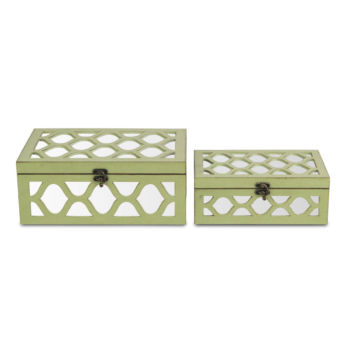 FP-4060-2G - Serapha Green Mirror Boxes