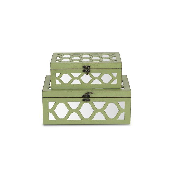 FP-4060-2G - Serapha Green Mirror Boxes