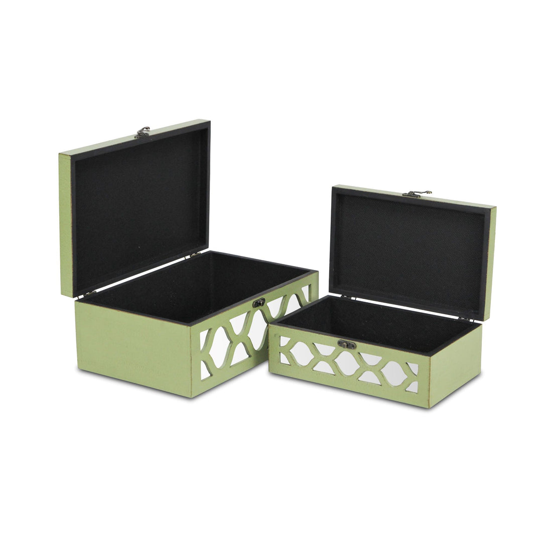 FP-4060-2G - Serapha Green Mirror Boxes