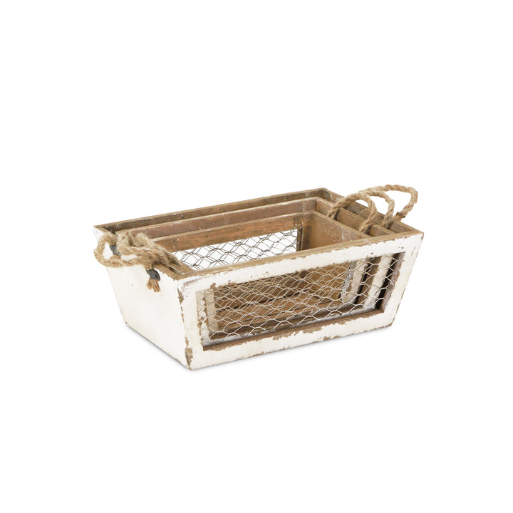 FP-4187-3WT - Irona White Wire Crates