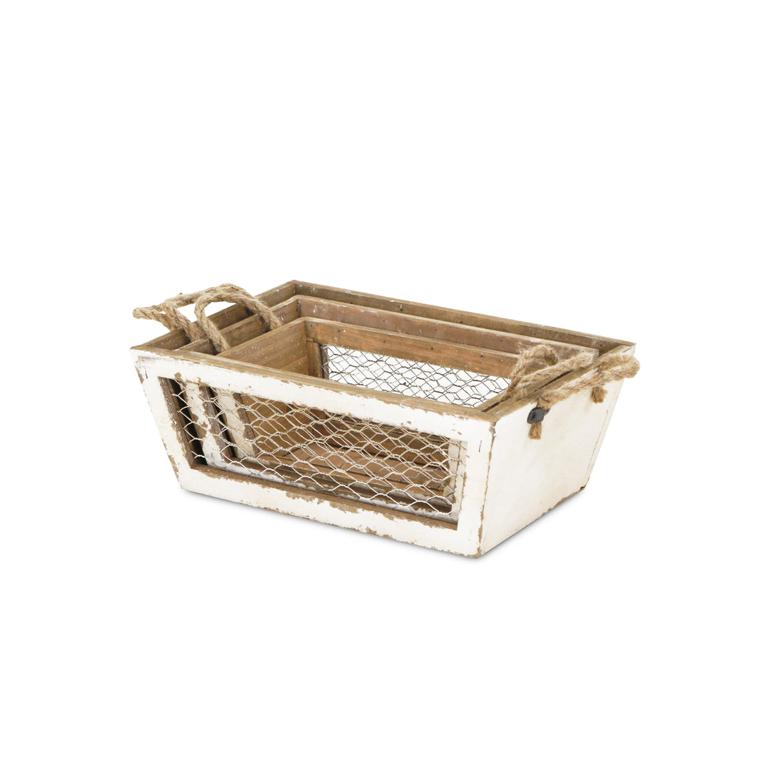 FP-4187-3WT - Irona White Wire Crates