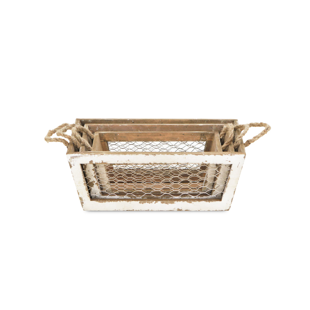 FP-4187-3WT - Irona White Wire Crates