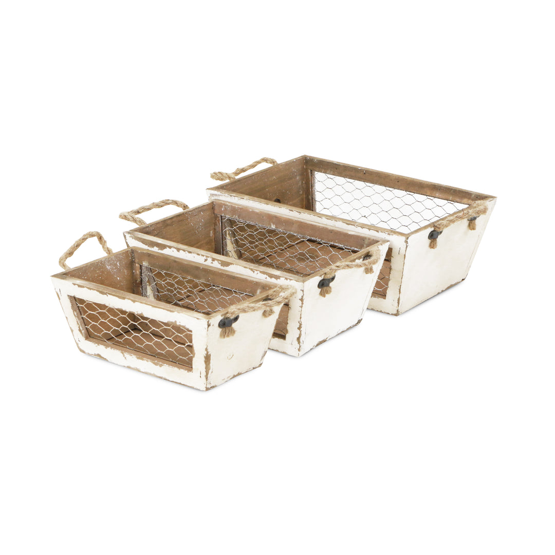 FP-4187-3WT - Irona White Wire Crates